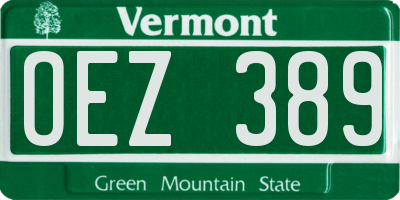 VT license plate OEZ389