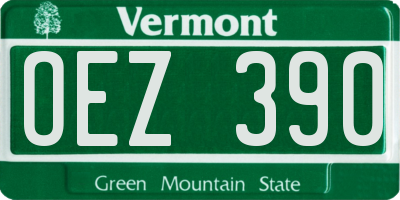 VT license plate OEZ390