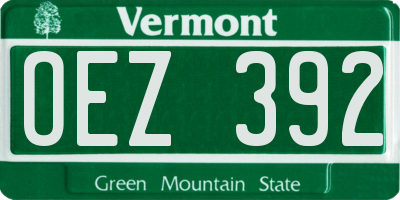 VT license plate OEZ392
