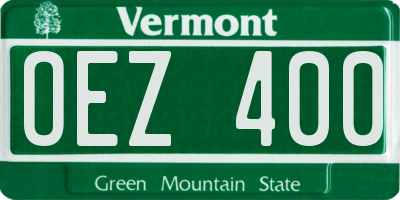 VT license plate OEZ400