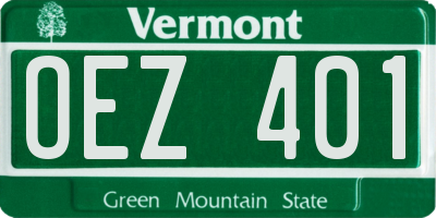 VT license plate OEZ401