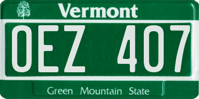 VT license plate OEZ407