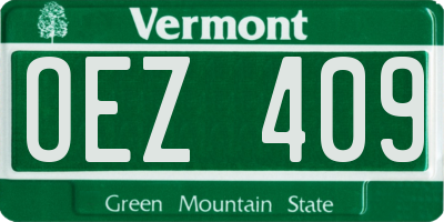 VT license plate OEZ409