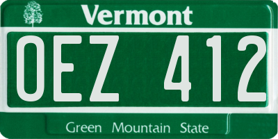 VT license plate OEZ412