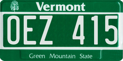 VT license plate OEZ415