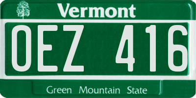 VT license plate OEZ416