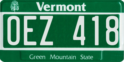 VT license plate OEZ418