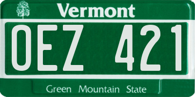 VT license plate OEZ421