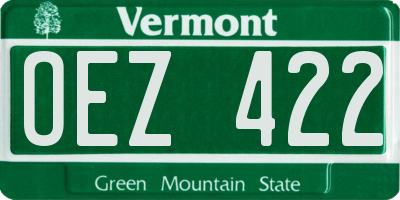 VT license plate OEZ422