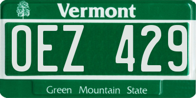 VT license plate OEZ429