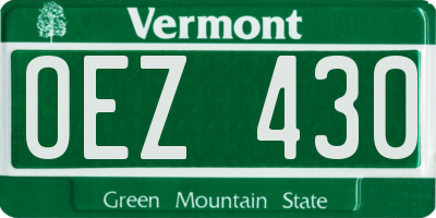VT license plate OEZ430