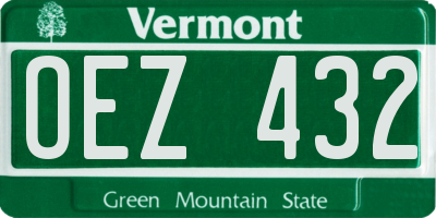 VT license plate OEZ432