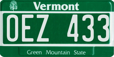 VT license plate OEZ433