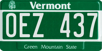 VT license plate OEZ437
