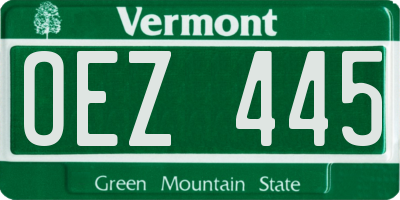 VT license plate OEZ445
