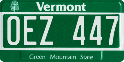 VT license plate OEZ447