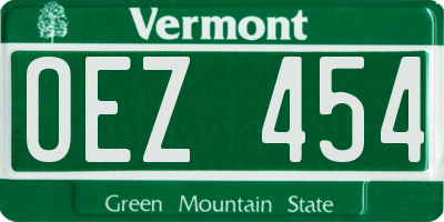 VT license plate OEZ454