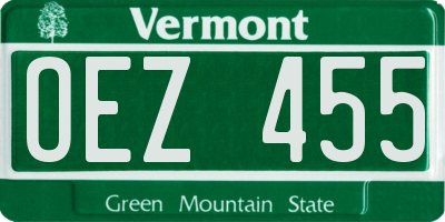 VT license plate OEZ455
