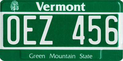VT license plate OEZ456