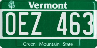 VT license plate OEZ463