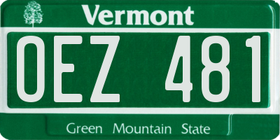 VT license plate OEZ481