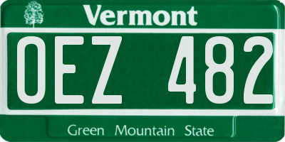 VT license plate OEZ482