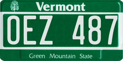 VT license plate OEZ487