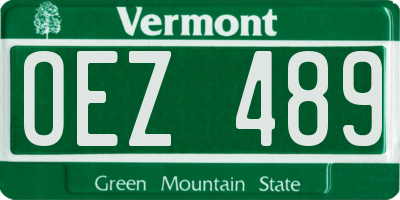 VT license plate OEZ489