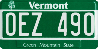 VT license plate OEZ490