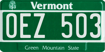 VT license plate OEZ503