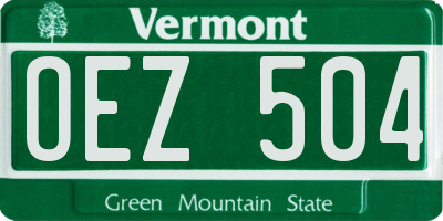 VT license plate OEZ504