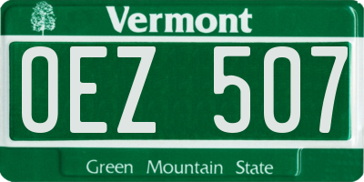 VT license plate OEZ507