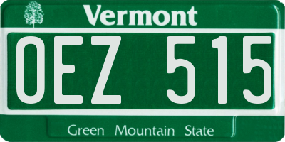 VT license plate OEZ515
