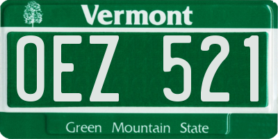 VT license plate OEZ521