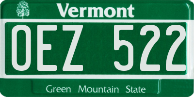 VT license plate OEZ522