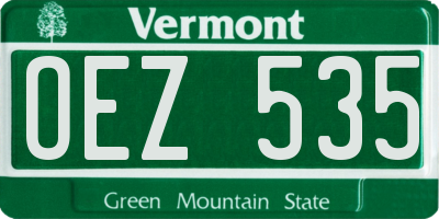 VT license plate OEZ535