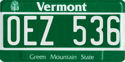 VT license plate OEZ536