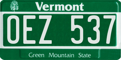 VT license plate OEZ537