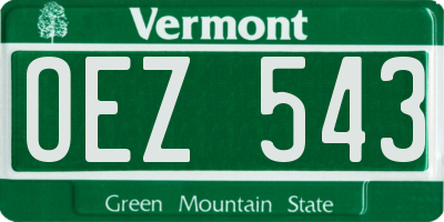 VT license plate OEZ543
