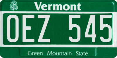 VT license plate OEZ545