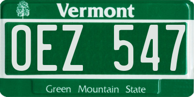 VT license plate OEZ547