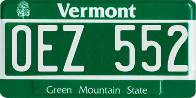 VT license plate OEZ552