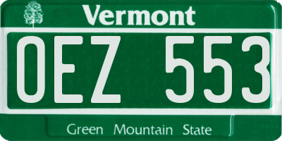 VT license plate OEZ553