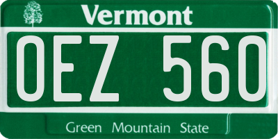 VT license plate OEZ560