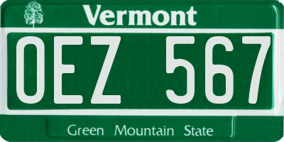 VT license plate OEZ567