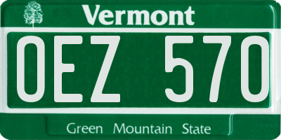 VT license plate OEZ570