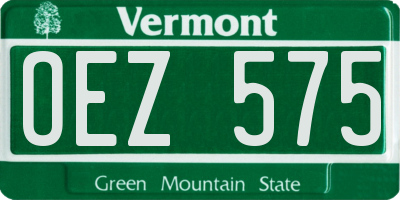 VT license plate OEZ575