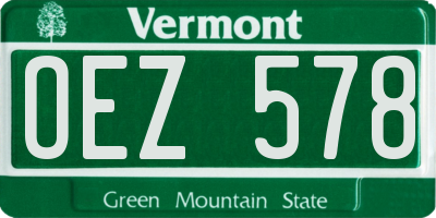 VT license plate OEZ578
