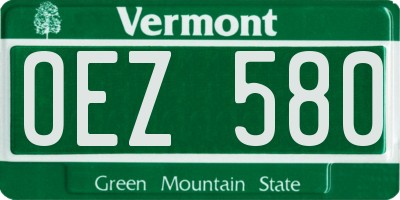 VT license plate OEZ580