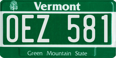 VT license plate OEZ581